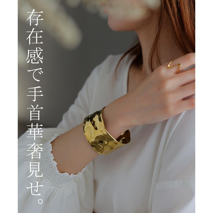 バングル アクセサリー ブレスレット レディース シルバー ゴールド シルバーアクセサリー アクセ ブレス ステンレス | HUG.U | 09