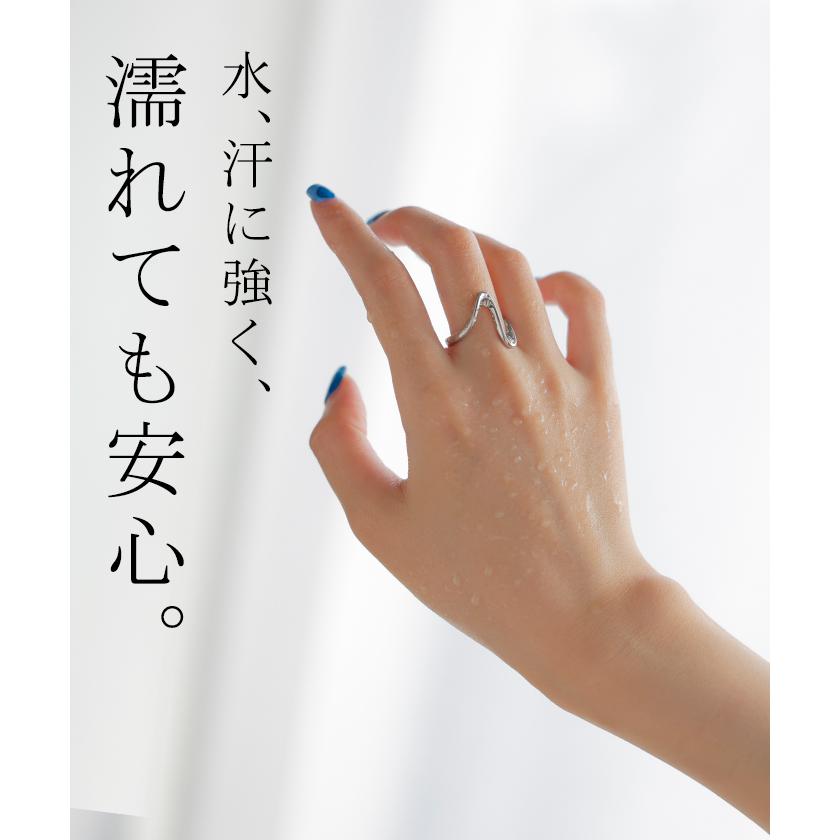 リング サージカルステンレス アクセサリー シルバー ゴールド 錆びにくい 金属アレルギー 金アレ ウェーブ シルバーアクセサリー アクセ 指輪 アレルギー対応 | HUG.U | 07