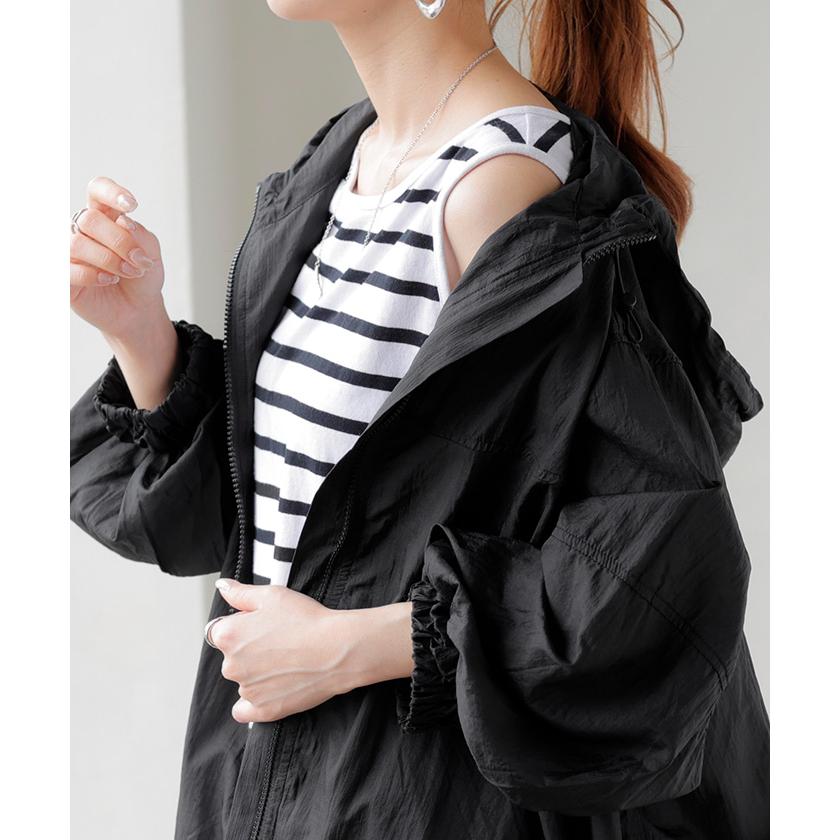 アウター ブルゾン スポーティー レディース ロング ジャケット ジャンパー ミリタリー シアー ドルマン 羽織 | HUG.U | 10