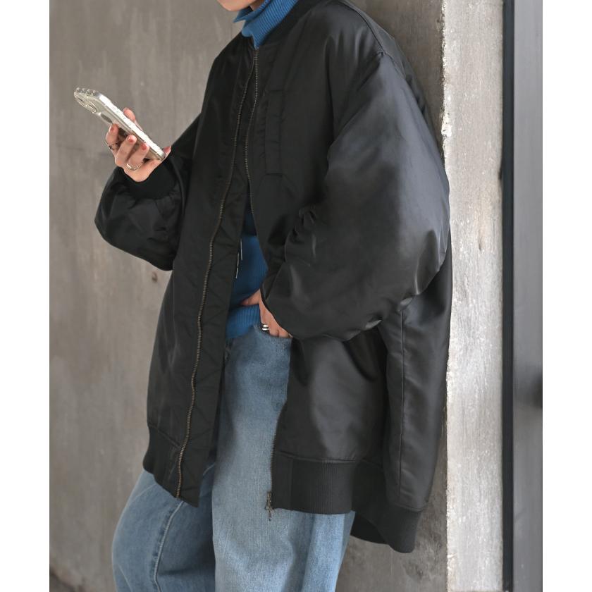 HUG.U（ハグユー） ジャケット MA-1 アウター 中綿 レディース ロング