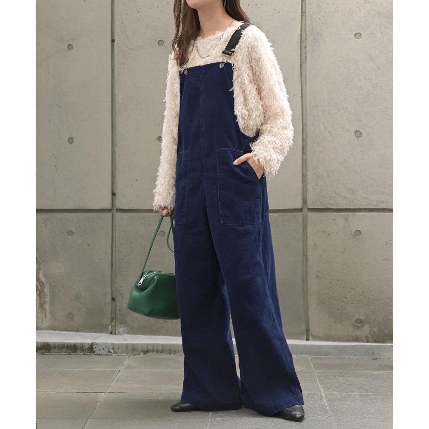 HUG.U（ハグユー） サロペット 綿100 コーデュロイ ロング レディース