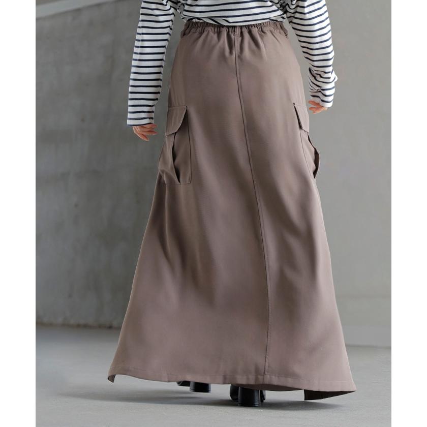 パンツ スカパン 体型カバー ワイド レディース ワイドパンツ カーゴパンツ ウエストゴム スカート ロング | HUG.U | 06