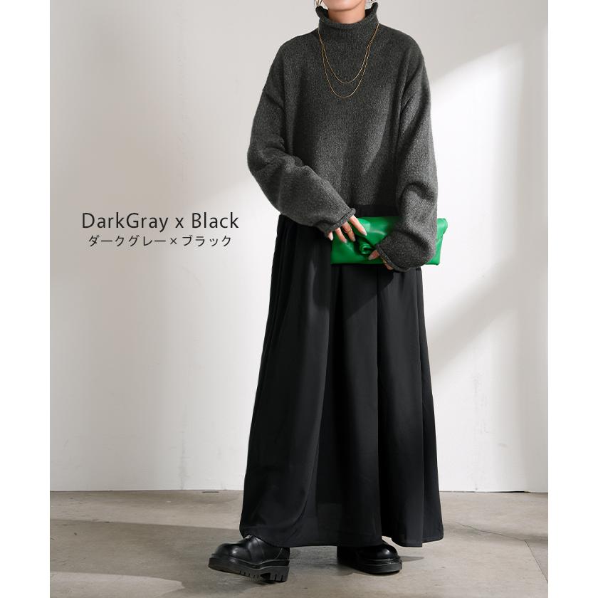 ワンピース ニット ドッキング レディース ワンピ ロング セーター ニットワンピース ニットワンピ | HUG.U | 13