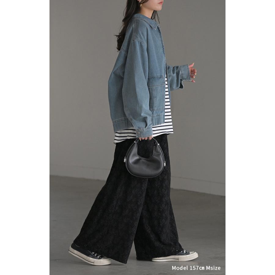 ジャケット デニム ロング レディース デニム ロング ジャケット デニムジャケット ブルゾン オーバー 長袖 羽織 ジーンズ 綿100％ | HUG.U | 22