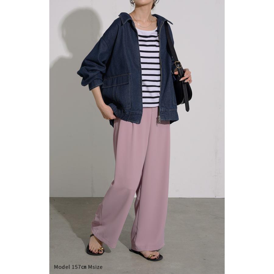 ジャケット デニム ロング レディース デニム ロング ジャケット デニムジャケット ブルゾン オーバー 長袖 羽織 ジーンズ 綿100％ | HUG.U | 05