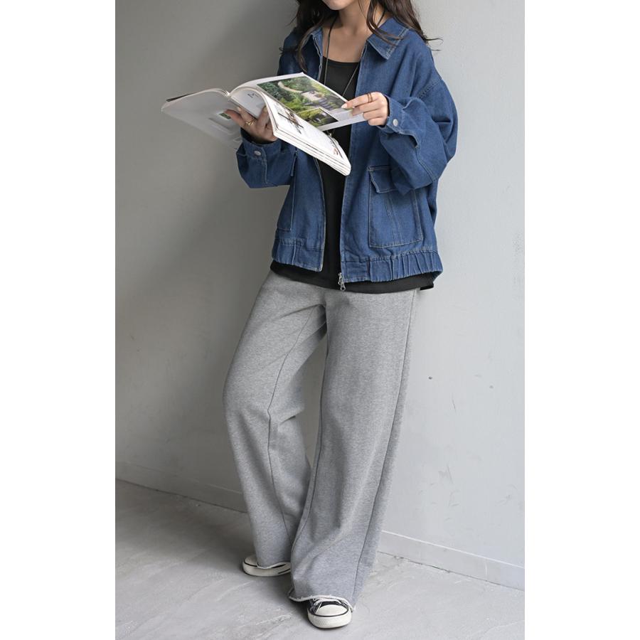 ジャケット デニム ロング レディース デニム ロング ジャケット デニムジャケット ブルゾン オーバー 長袖 羽織 ジーンズ 綿100％ | HUG.U | 10