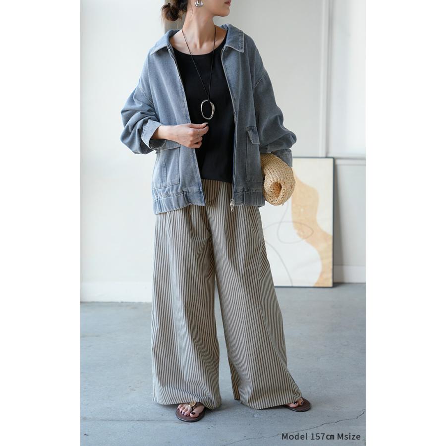 ジャケット デニム ロング レディース デニム ロング ジャケット デニムジャケット ブルゾン オーバー 長袖 羽織 ジーンズ 綿100％ | HUG.U | 10