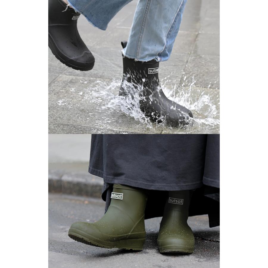 レインブーツ ショート丈 23.0cm 〜 24.5cm 長靴 ロゴ レイン ブーツ レディース 靴 ショート ショートブーツ | HUG.U | 14