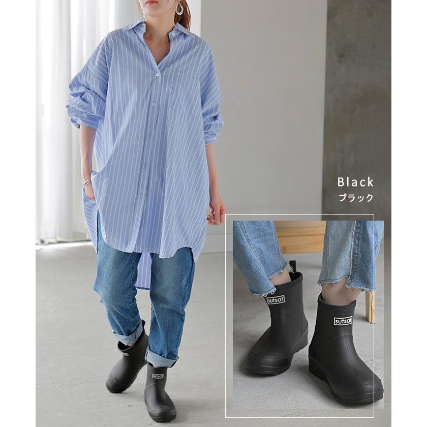 レインブーツ ショート丈 23.0cm 〜 24.5cm 長靴 ロゴ レイン ブーツ レディース 靴 ショート ショートブーツ | HUG.U | 09