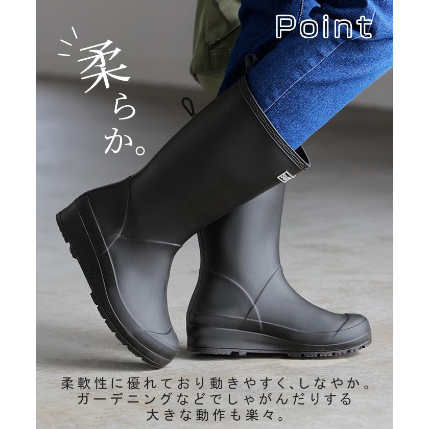 レインブーツ ロング丈 23.0cm 〜 24.5cm 長靴 ロゴ レイン ブーツ レディース 靴 ロング ロングブーツ シューズ | HUG.U | 13