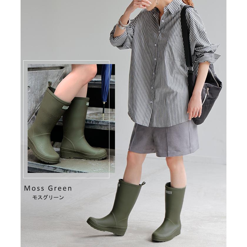レインブーツ ロング丈 23.0cm 〜 24.5cm 長靴 ロゴ レイン ブーツ レディース 靴 ロング ロングブーツ シューズ | HUG.U | 10