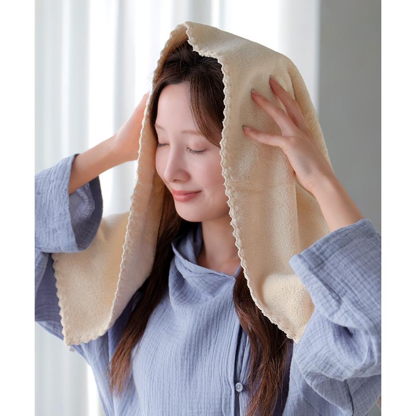 タオル 2点セット マイクロファイバー 超高吸水 速乾 ヘアタオル ドライタオル 吸水タオル ドライヤー 時短 大きいサイズ お風呂上がり 柔らかい 高吸水 長い髪 | HUG.U | 16