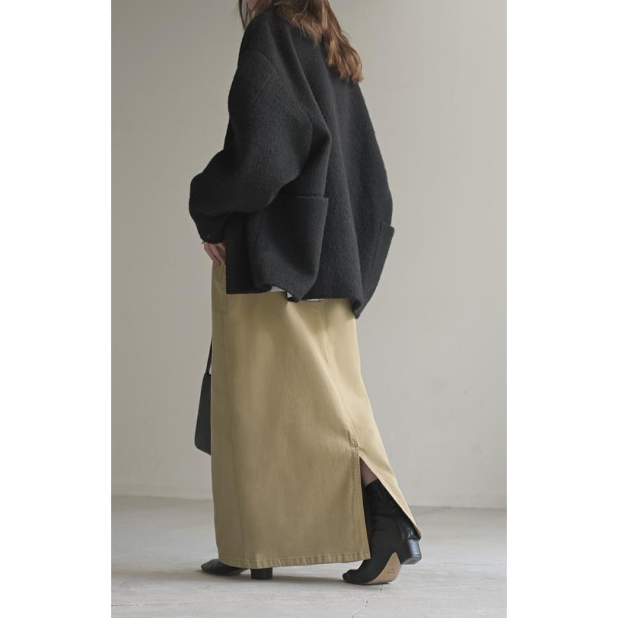 スカート ロング タイト レディース タイトスカート Iライン ストレッチ ロングスカート 綿 混 ボトムス ボトム マキシ マキシスカート スリット 無地 ゆったり | HUG.U | 18