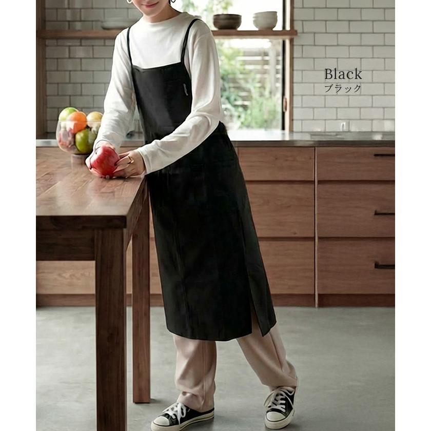 エプロン バッククロス 撥水 軽量 ロング レディース h型 ワークエプロン ロングエプロン ロング丈 軽い 薄い メンズ 大人 無地 シンプル おしゃれ | HUG.U | 15