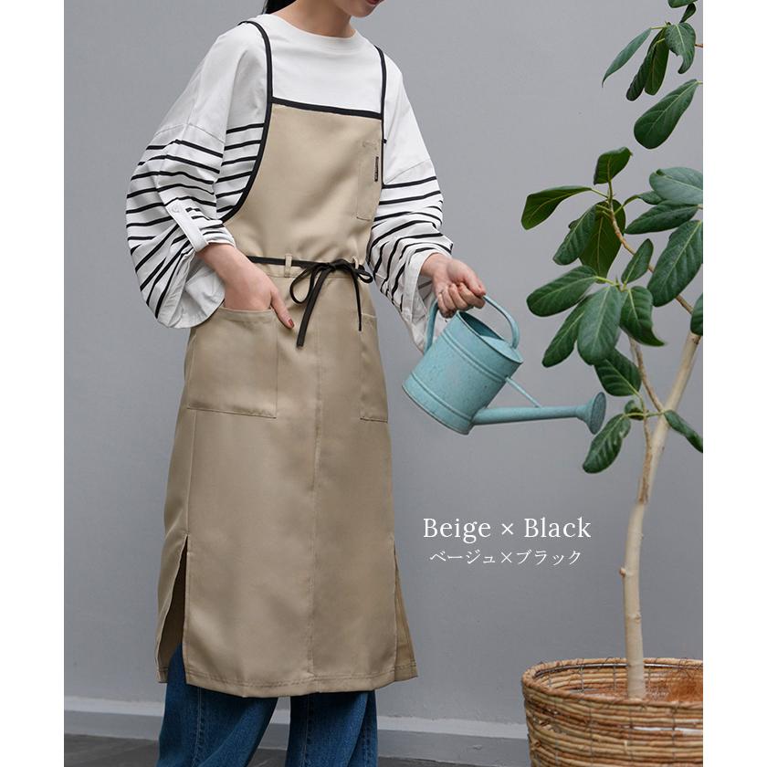 エプロン バッククロス 撥水 軽量 ロング レディース h型 ワークエプロン ロングエプロン ロング丈 軽い 薄い メンズ 大人 無地 シンプル おしゃれ | HUG.U | 16