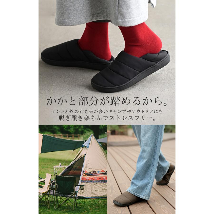 モックシューズ レディース 中綿 裏起毛 サボサンダル 歩きやすい キャンプシューズ スリッポン かかとが踏める スニーカー 靴 シューズ 紐なし くつ クツ 軽量 | HUG.U | 09