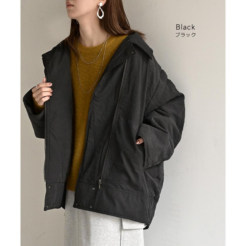 アウター ベスト 2way 中綿 レディース 中綿ジャケット 中綿コート 中綿ベスト ロング パーカー ジャケット ブルゾン オーバー ライダース コート ジレ | HUG.U | 13