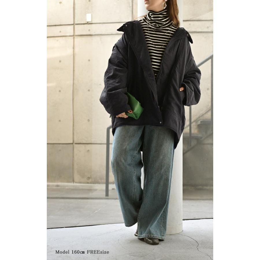 アウター ベスト 2way 中綿 レディース 中綿ジャケット 中綿コート 中綿ベスト ロング パーカー ジャケット ブルゾン オーバー ライダース コート ジレ | HUG.U | 20