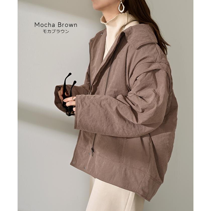 アウター ベスト 2way 中綿 レディース 中綿ジャケット 中綿コート 中綿ベスト ロング パーカー ジャケット ブルゾン オーバー ライダース コート ジレ | HUG.U | 11