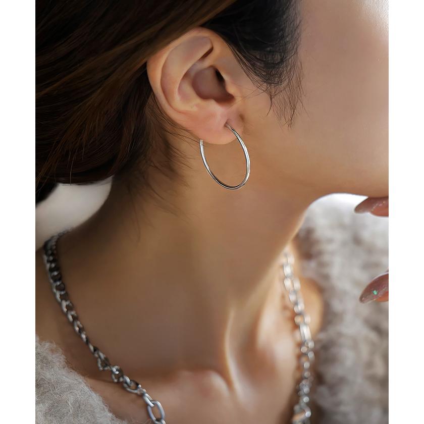 イヤリング サージカルステンレス ピアスに見える イヤカフ イヤーカフ シルバー ゴールド 金属アレルギー 金アレ アレルギー対応 ノンホール フープイヤリング | HUG.U | 13