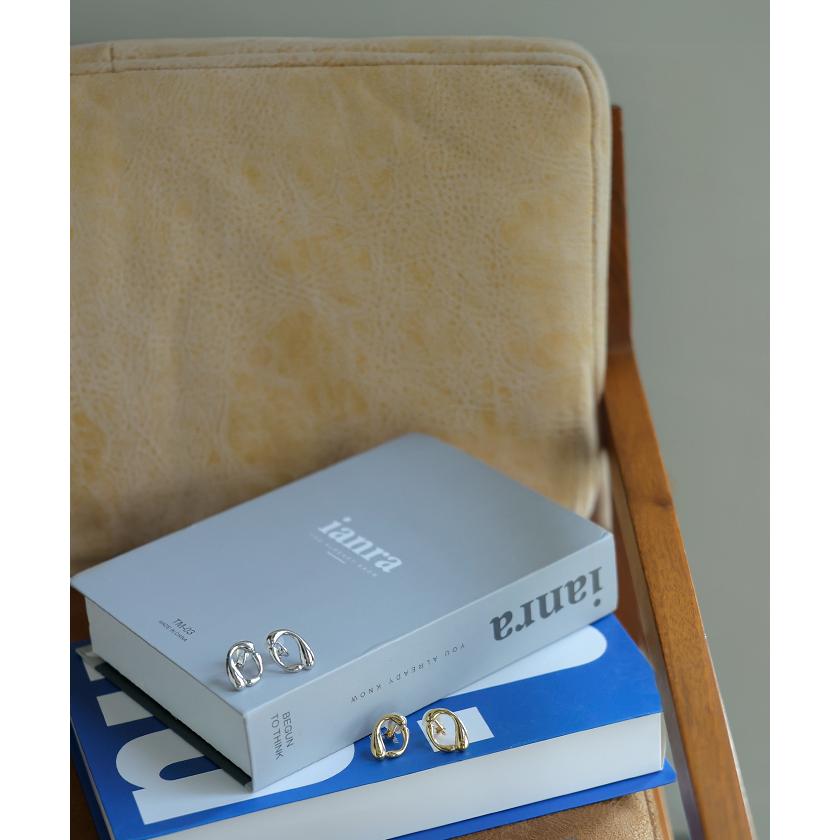 イヤリング ピアスに見える イヤカフ イヤーカフ シルバー ゴールド ノンホール ウェーブ ねじり ぷっくり アクセサリー アクセ フープ フープイヤリング | HUG.U | 07