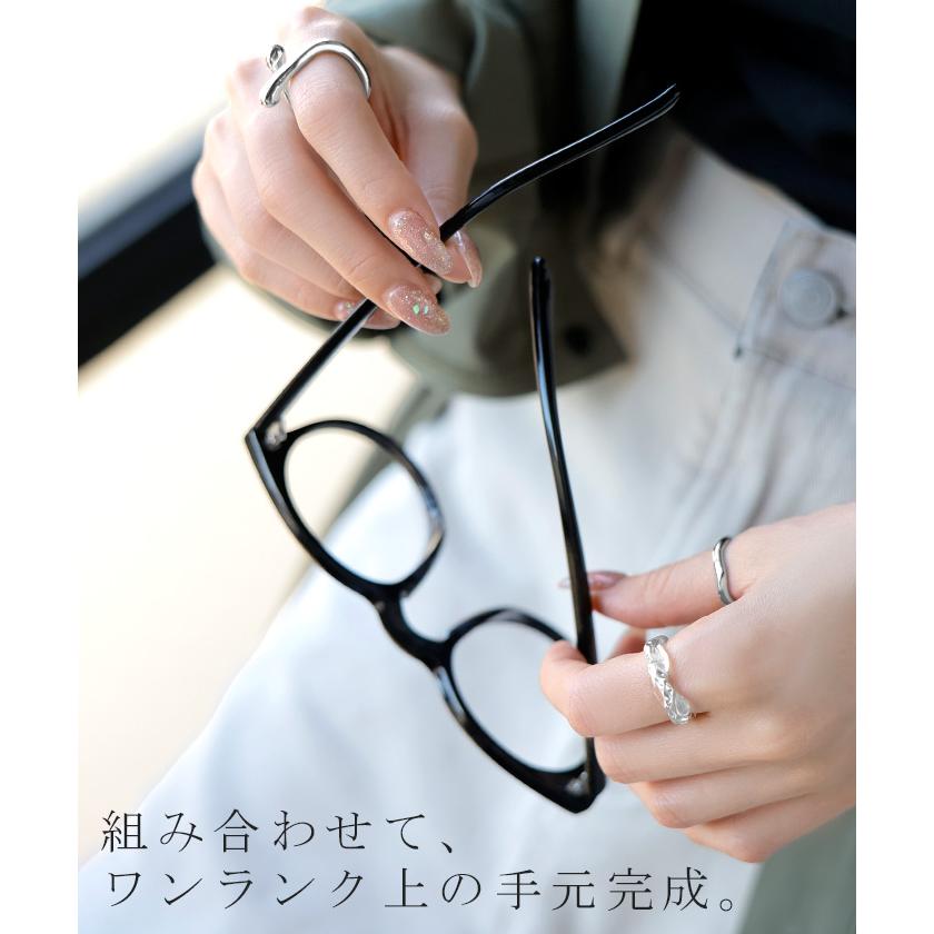 リング ニュアンス メタル モチーフ アクセサリー レディース 指輪 アクセ シルバー ゴールド シルバーアクセサリー 変形 アンバランス アシンメトリー ツイスト | HUG.U | 11