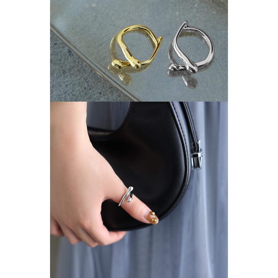 リング ニュアンス メタル モチーフ アクセサリー レディース 指輪 アクセ シルバー ゴールド シルバーアクセサリー 変形 アンバランス アシンメトリー ツイスト | HUG.U | 12