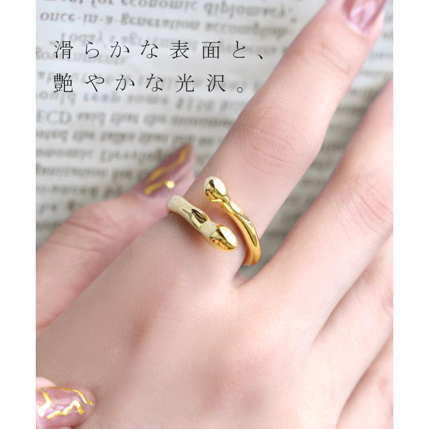 リング ニュアンス メタル モチーフ アクセサリー レディース 指輪 アクセ シルバー ゴールド シルバーアクセサリー 変形 アンバランス アシンメトリー ツイスト | HUG.U | 05