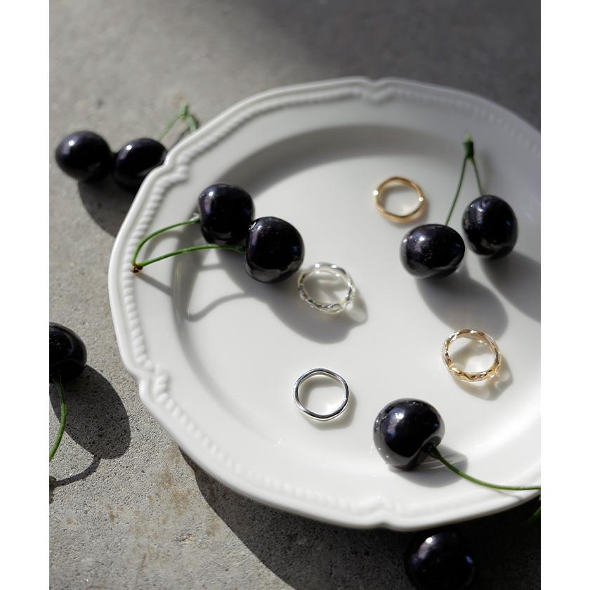 リング 2点セット アクセサリー クリア メタル ニュアンス レディース 指輪 アクセ シルバー ゴールド シルバーアクセサリー S字 ツイスト レイヤード | HUG.U | 12