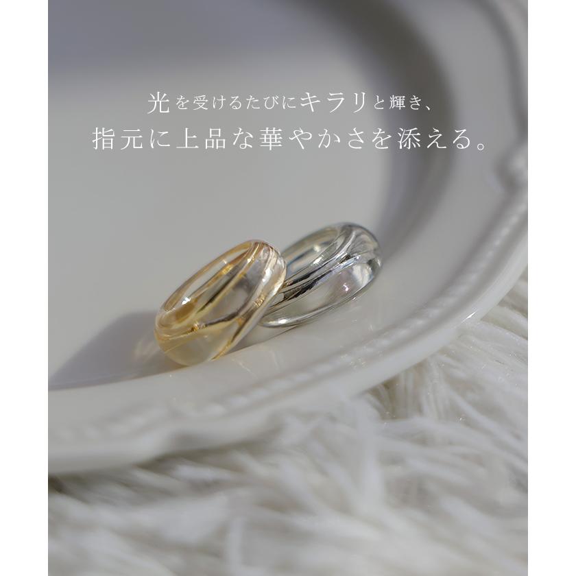 リング クリア メタル アクセサリー ニュアンス レディース 指輪 アクセ シルバー ゴールド シルバーアクセサリー ボリューム 透け感 レイヤード 重ね付け 太め | HUG.U | 03