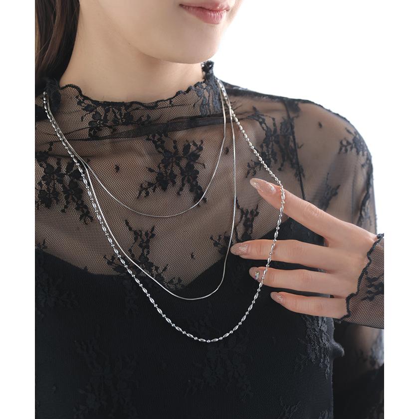ネックレス サージカルステンレス ロング ビーズ チェーン レディース アクセサリー アクセ シルバー 銀 モチーフ 錆びにくい 金属アレルギー 対応 金アレ | HUG.U | 13