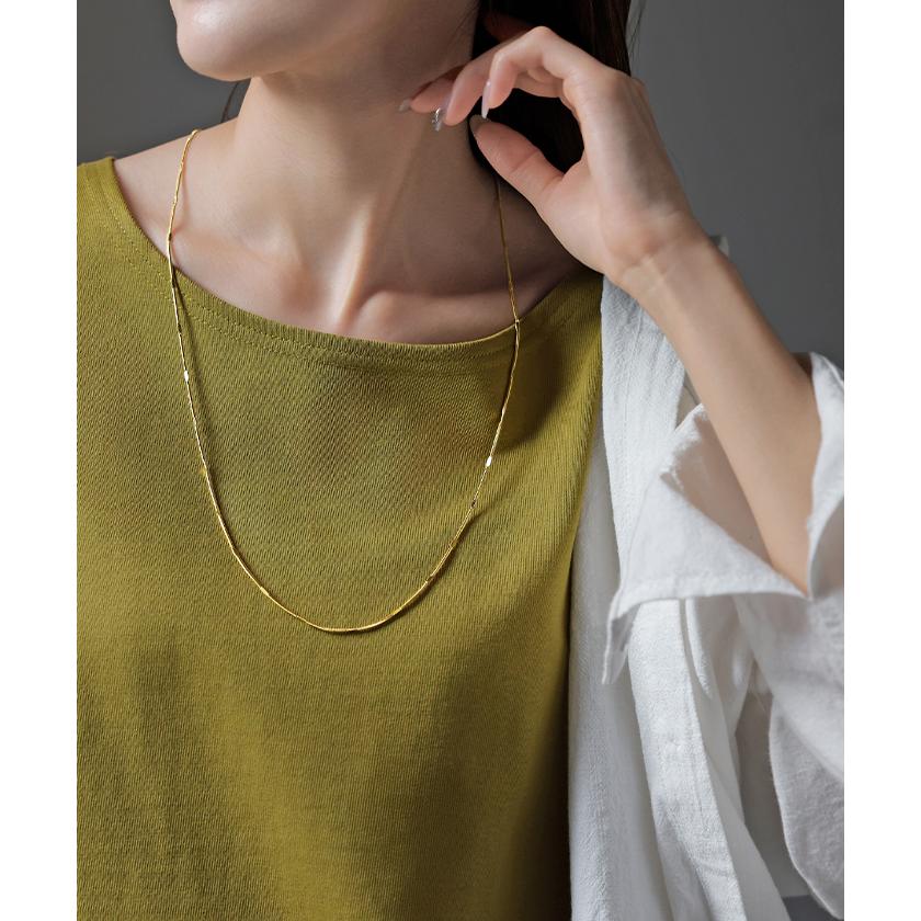 ネックレス サージカルステンレス 金アレ 対応 ロング チェーン レディース アクセサリー アクセ ニュアンス 細い 錆びにくい イージーケア 変色しにくい 水濡れ | HUG.U | 14