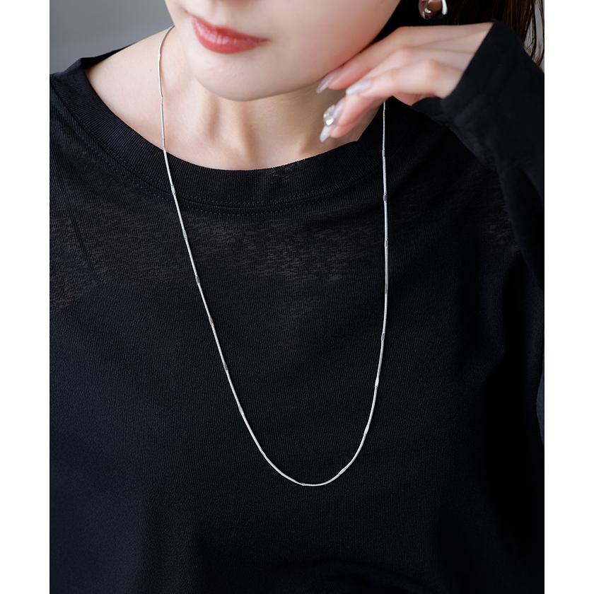 ネックレス サージカルステンレス 金アレ 対応 ロング チェーン レディース アクセサリー アクセ ニュアンス 細い 錆びにくい イージーケア 変色しにくい 水濡れ | HUG.U | 04
