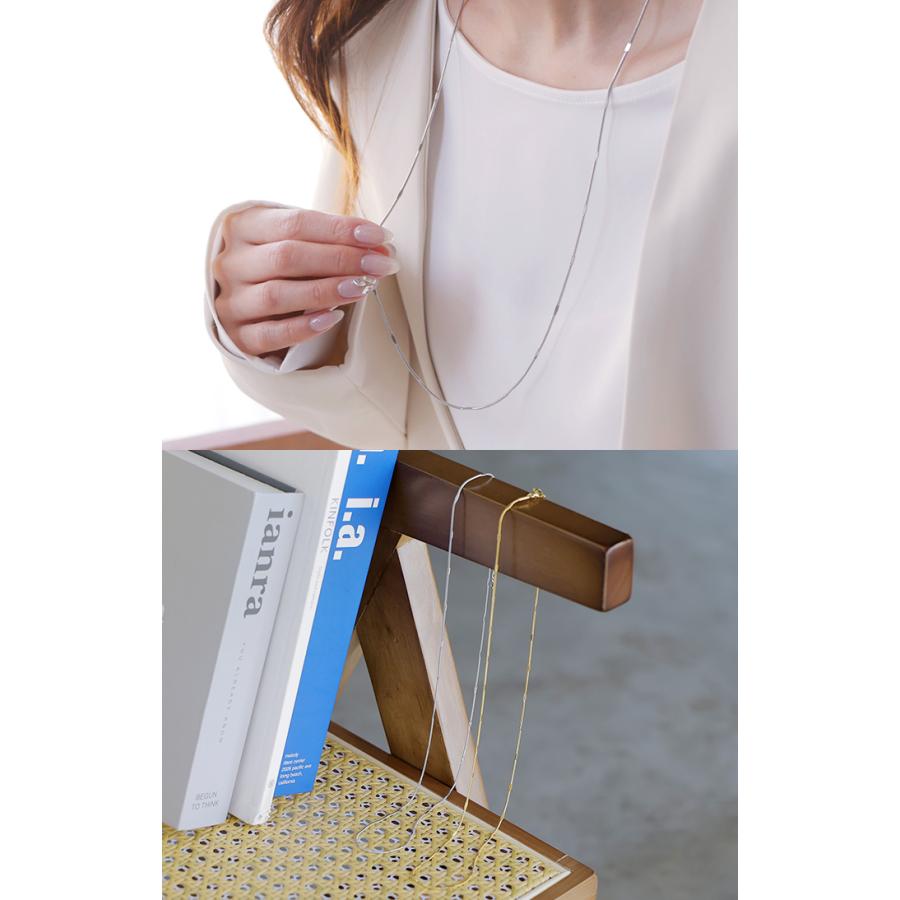 ネックレス サージカルステンレス 金アレ 対応 ロング チェーン レディース アクセサリー アクセ ニュアンス 細い 錆びにくい イージーケア 変色しにくい 水濡れ | HUG.U | 08