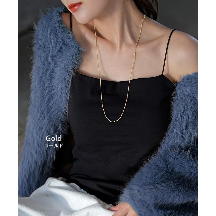 ネックレス サージカルステンレス 金アレ 対応 ロング チェーン レディース アクセサリー アクセ ニュアンス 細い 錆びにくい イージーケア 変色しにくい 水濡れ | HUG.U | 10