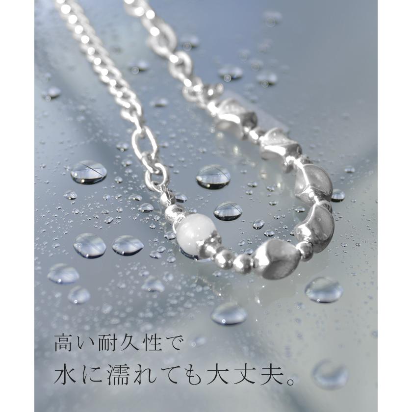 ネックレス サージカルステンレス チェーン ストーン ビース レディース アクセサリー アクセ シルバー 銀 不揃い モチーフ 異素材 MIX 錆びにくい | HUG.U | 06