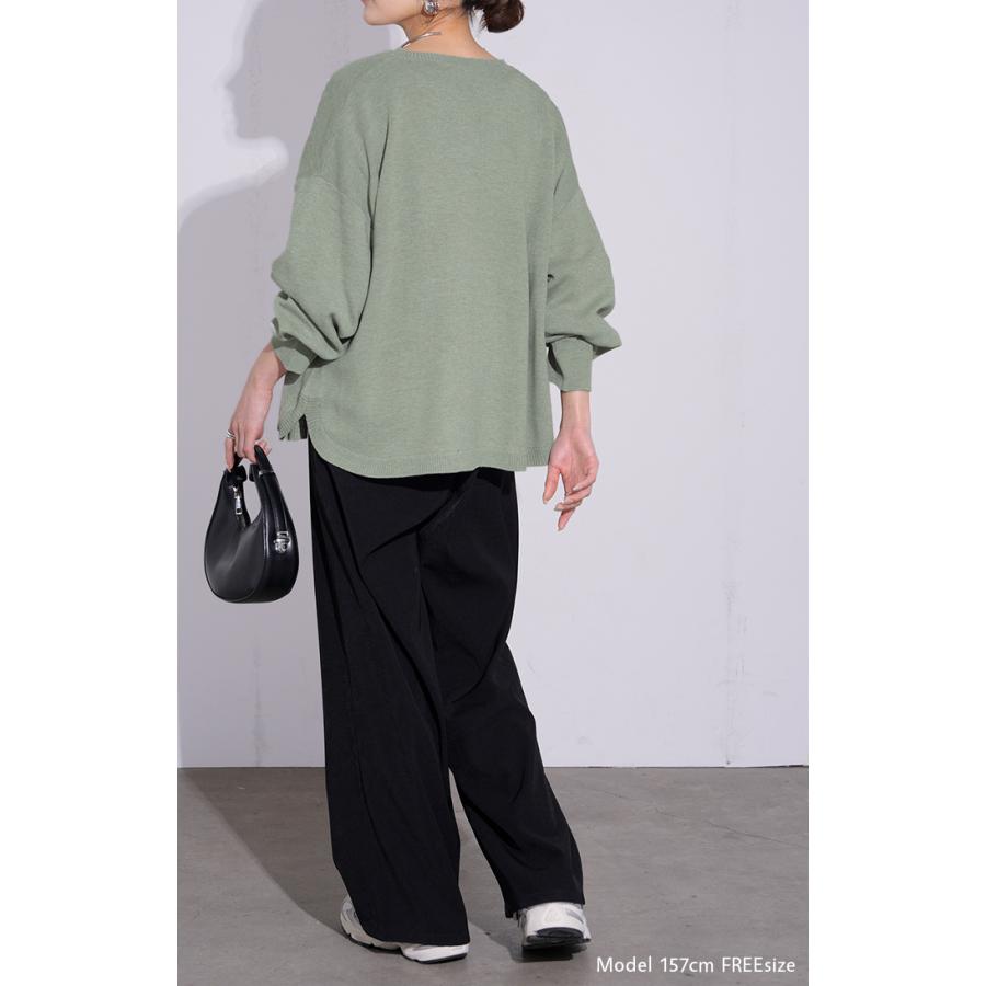 カーディガン ニット 洗える レディース トップス セーター カーデ ニットカーディガン ジャスト丈 長袖 羽織 クルーネック リブ ウォッシャブル イージーケア | HUG.U | 21