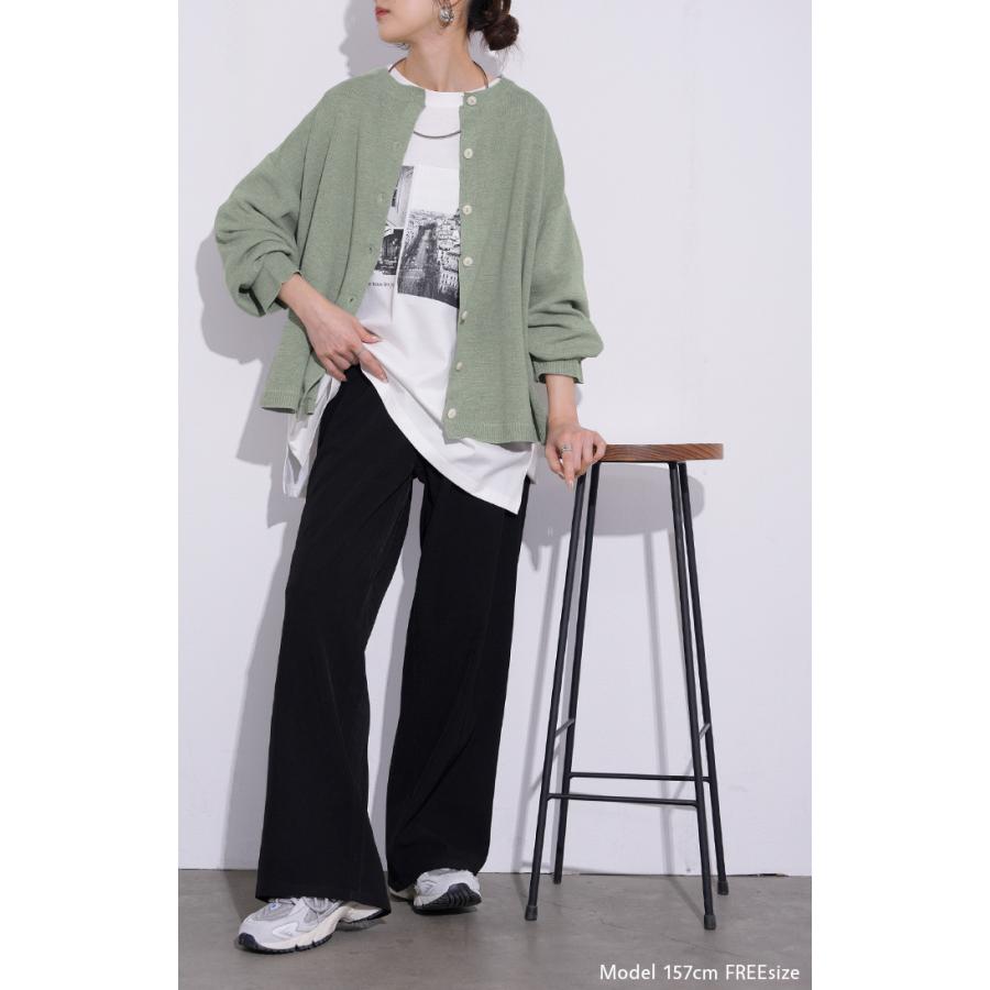 カーディガン ニット 洗える レディース トップス セーター カーデ ニットカーディガン ジャスト丈 長袖 羽織 クルーネック リブ ウォッシャブル イージーケア | HUG.U | 11