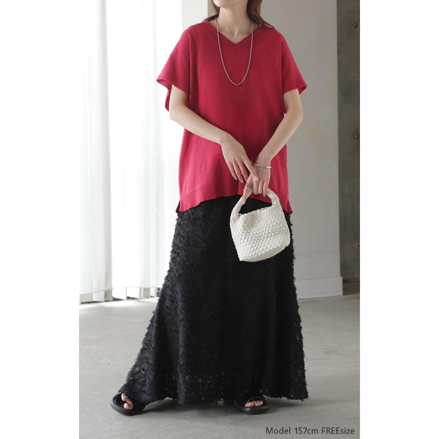 ベスト ニット 洗える 綿100 レディース トップス ロング チュニック ロングベスト ノースリーブ Vネック 薄手 軽い ウォッシャブル レイヤード ちくちくしない | HUG.U | 20