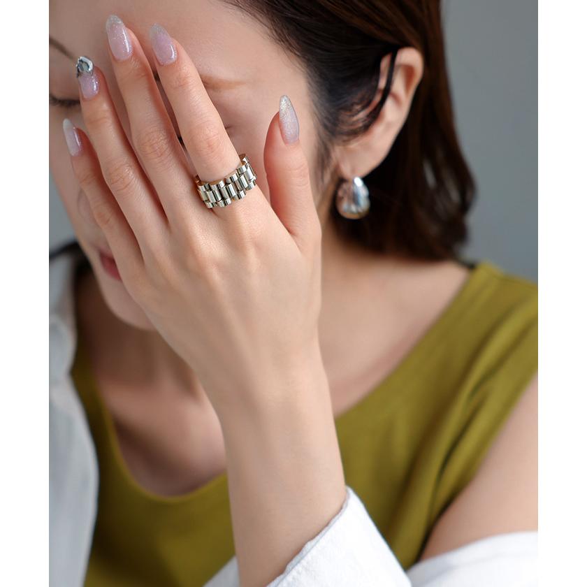 リング サージカルステンレス アクセサリー シルバー ゴールド 錆びにくい 金属アレルギー 金アレ シルバーアクセサリー アクセ 指輪 アレルギー対応 | HUG.U | 06
