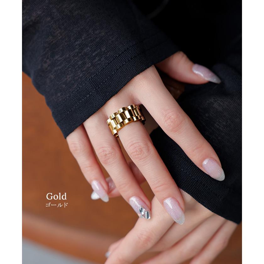 リング サージカルステンレス アクセサリー シルバー ゴールド 錆びにくい 金属アレルギー 金アレ シルバーアクセサリー アクセ 指輪 アレルギー対応 | HUG.U | 09