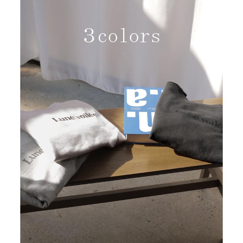 スウェット ロゴ ロゴスウェット レディース トレーナー トップス 長袖 クルーネック ジャスト丈 シリコンプリント プルオーバー 立体ロゴ 裏毛 軽い ぽわん袖 | HUG.U | 09