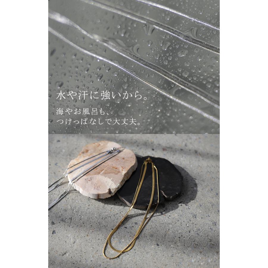 ネックレス アクセサリー サージカルステンレス 2連 シルバー ゴールド 金属アレルギー 錆びにくい セット アクセ スネークネックレス チェーンネックレス | HUG.U | 11