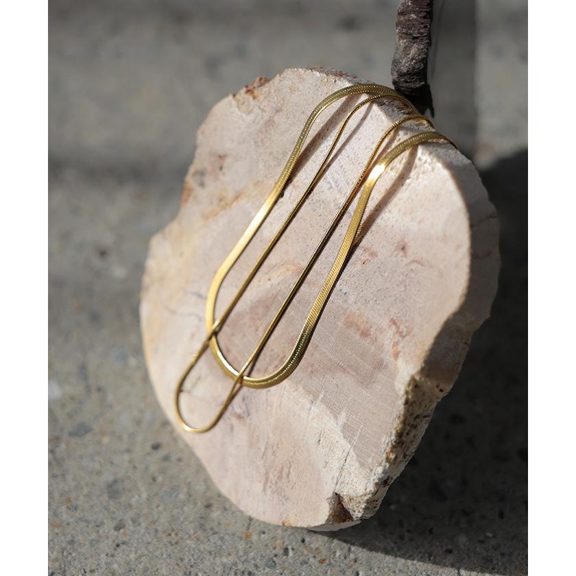 ネックレス アクセサリー サージカルステンレス 2連 シルバー ゴールド 金属アレルギー 錆びにくい セット アクセ スネークネックレス チェーンネックレス | HUG.U | 08