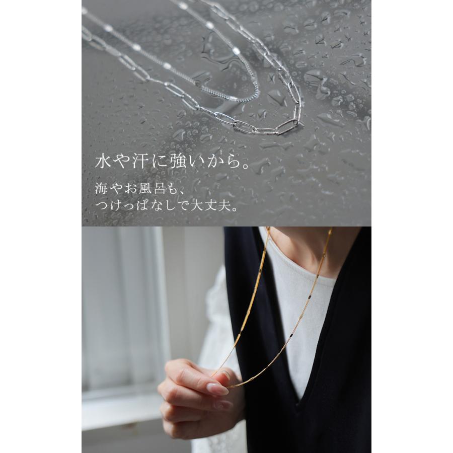 サージカルステンレス 2連 ネックレス アクセサリー シルバー ゴールド 金属アレルギー 金アレ 錆びにくい アクセ マンセルチェーン チェーンネックレス ロング | HUG.U | 11