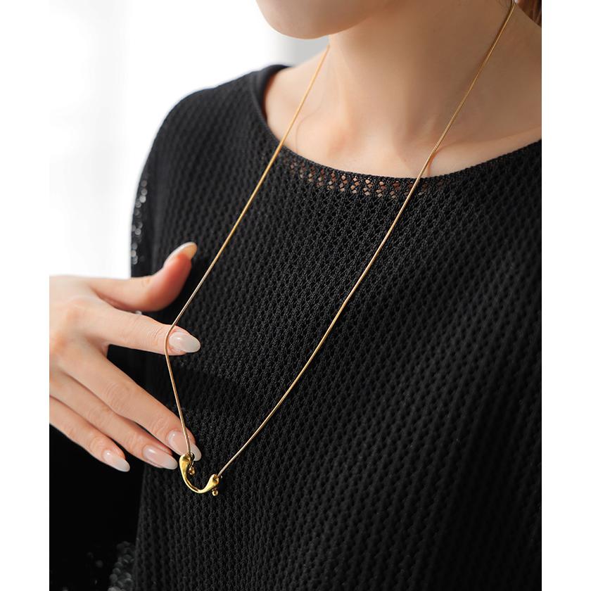 ネックレス サージカルステンレス 金アレ 対応 ロング ループ タイ レディース アクセサリー アクセ ニュアンス 錆びにくい イージーケア 変色しにくい 水濡れ | HUG.U | 13
