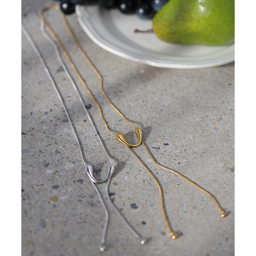 ネックレス サージカルステンレス 金アレ 対応 ロング ループ タイ レディース アクセサリー アクセ ニュアンス 錆びにくい イージーケア 変色しにくい 水濡れ | HUG.U | 08