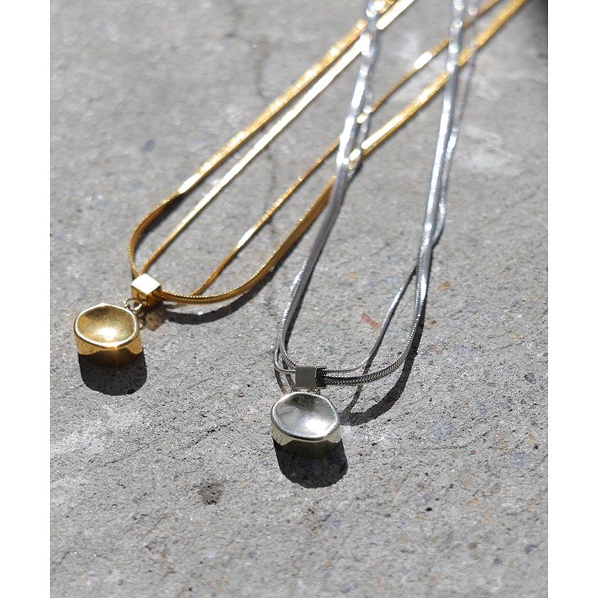 ネックレス サージカルステンレス 2連 ペンダント アクセサリー シルバー ゴールド 金属アレルギー 金アレ 錆びにくい アクセ スネークネックレス チェーン | HUG.U | 08