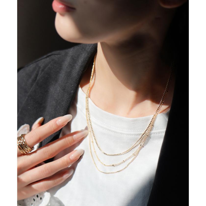 ネックレス 3連 セット アクセサリー レディース アクセ シルバー ゴールド チェーン ロング ロングネックレス チェーンネックレス ニュアンス | HUG.U | 14