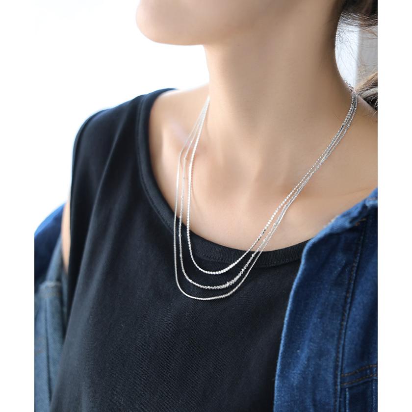 ネックレス 3連 セット アクセサリー レディース アクセ シルバー ゴールド チェーン ロング ロングネックレス チェーンネックレス ニュアンス | HUG.U | 04